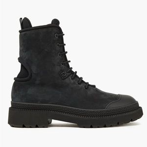 Salvatore Ferragamo Black Nubuck Combat Boot